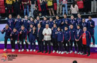 ALAS Pilipinas celebrates after emerging with a historic bronze medal finish in the AVC Challenge Cup late Wednesday at the Rizal Memorial Coliseum.