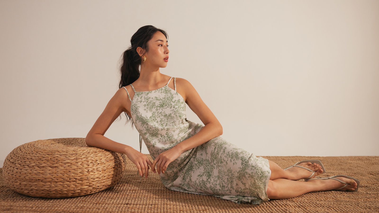 The Floral Tie Back Column Midi Dress (Fern) is wedding-approved in heels, and brunch-appropriate with flats.