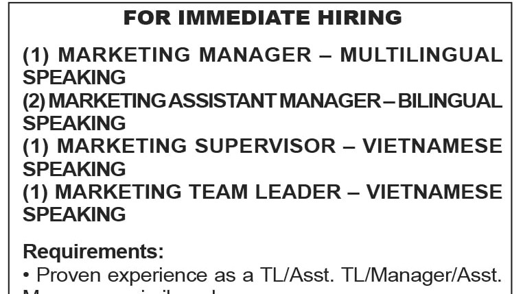 Whiterain Digital Technologies, Inc. - Hiring Marketing Manager