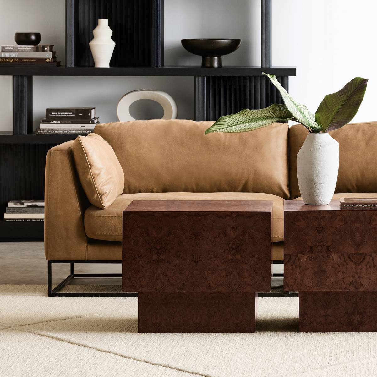 DELANCEY leather sofa.
