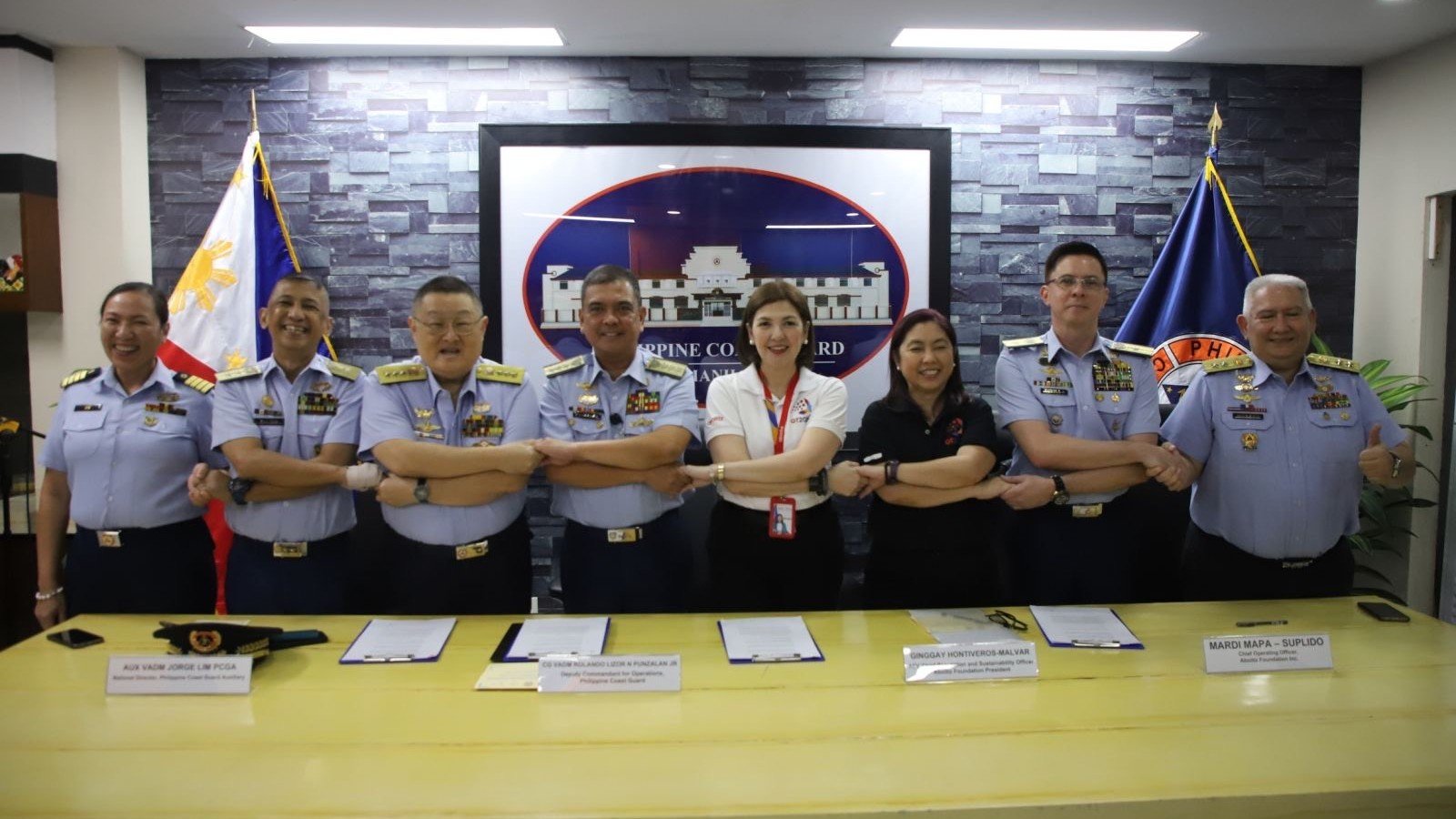 PARTNERING IN ACHIEVING SHARED GOALS. Aboitiz Foundation, along with the Philippine Coast Guard and the Philippine Coast Guard Auxiliary, has sealed an agreement to collaborate on implementing joint programs, projects, and activities for the Filipino people.