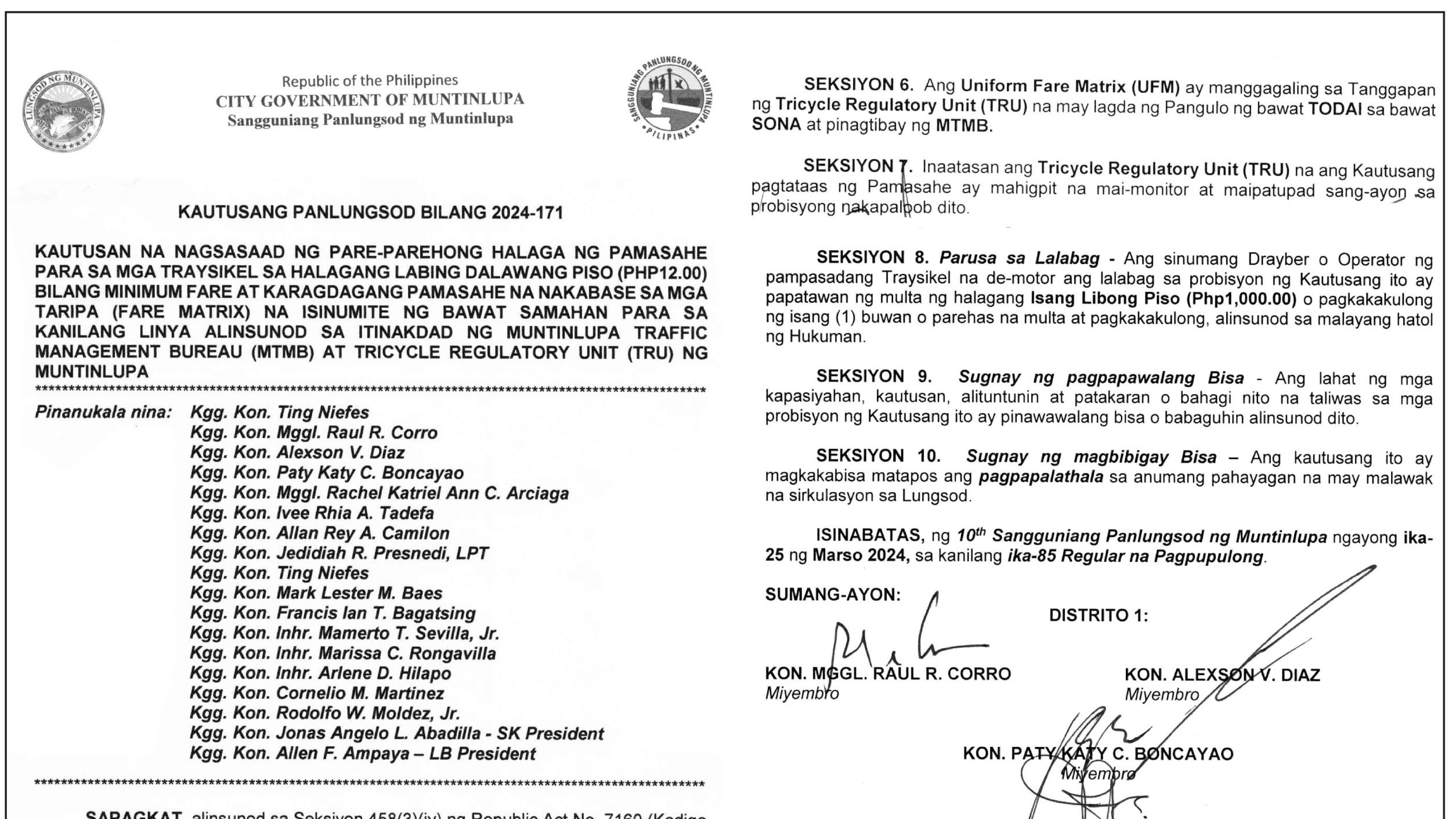 Muntinlupa Ordinance No. 2024-171