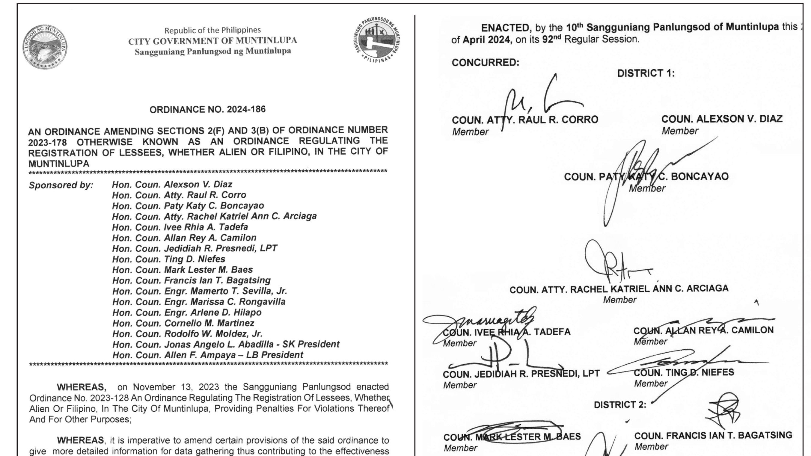 Muntinlupa Ordinance No. 2024-186