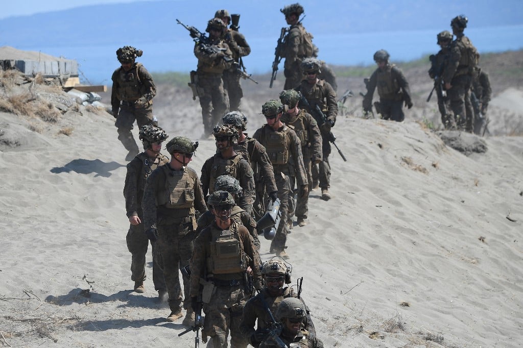 Philippines, US fire at 'invasion' force in South China Sea war games