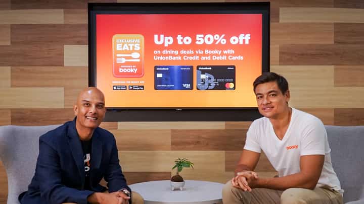 UnionBank cards and consumer loans head Mukul Sukhani (left), and Booky founder and chief executive officer Ben Wintle.