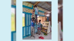 Studes help upgrade school wiring
