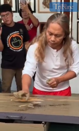 Art made from coffee and mud 