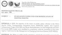 LRTFRB Memorandum Circular No. 2024-009