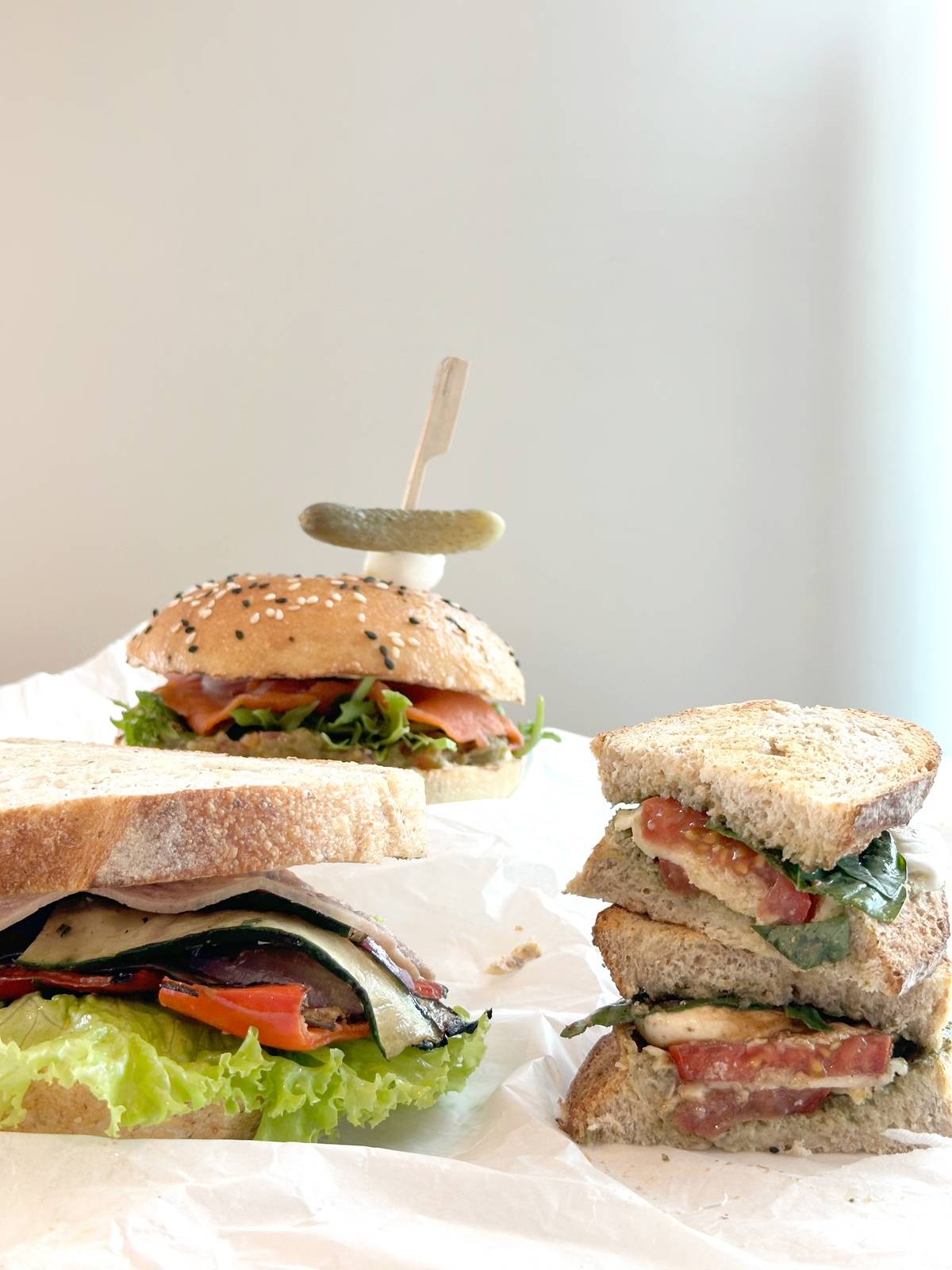 BURGERS and sandwiches.