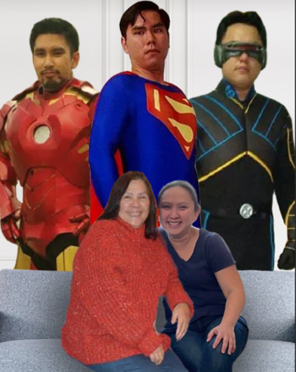 (seated) Cyd Patterson with daughter Lys and sons Mykl, Jym and Kym.