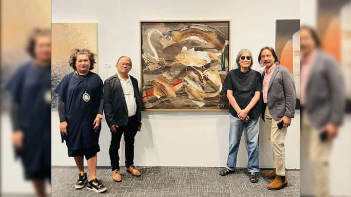 Philippine Contemporary artists Helena Alegre, Gig de Pio, Junyee and Nestor Vinluan.
