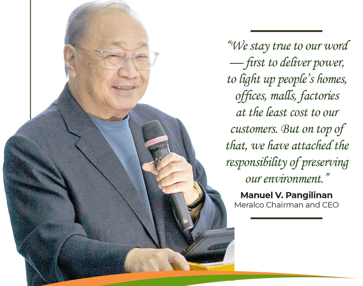 VISIONARY LEADERSHIP. Meralco Chairman and Chief Executive Officer Manuel V. Pangilinan emphasized the role of the distribution utility in pushing for sustainability.