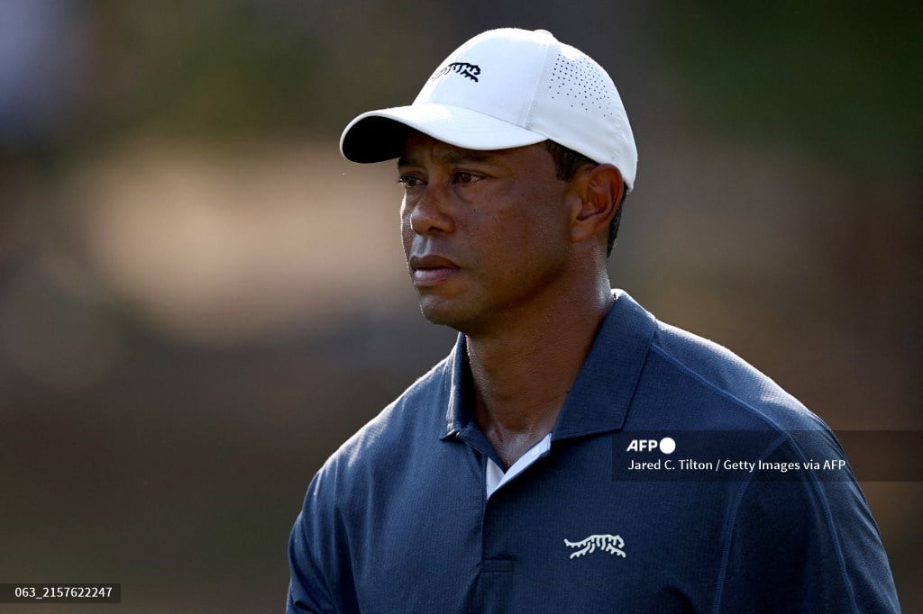 Tiger Woods of the United States looks on from the 17th hole during the second round of the 124th U.S. Open at Pinehurst Resort on June 14, 2024 in Pinehurst, North Carolina.