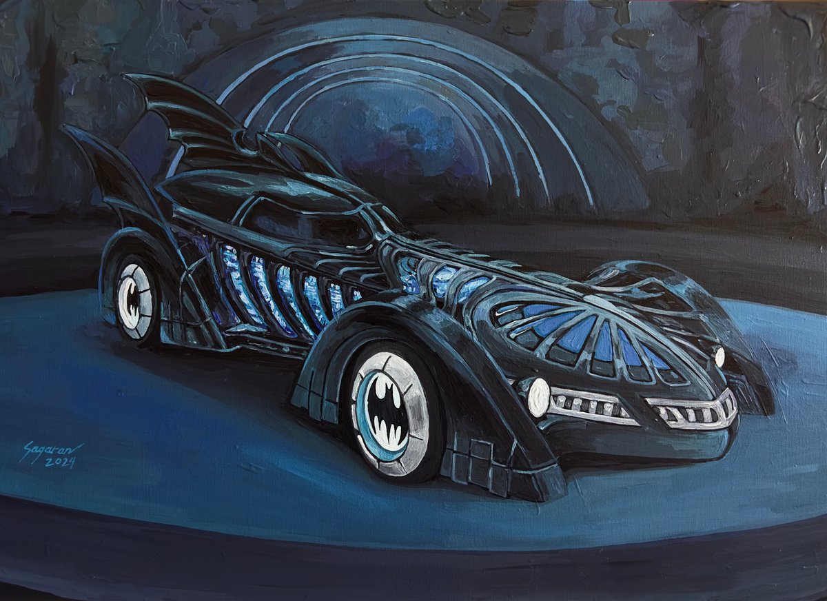 COMMISSIONED
Title: Batman Forever Batmobile
Material: Acrylic on canvas
Year: 2024