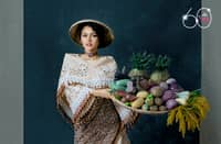 Binibini 24 Monica Acuno, Kalayaan, Laguna in a gown that pays homage to farmers.