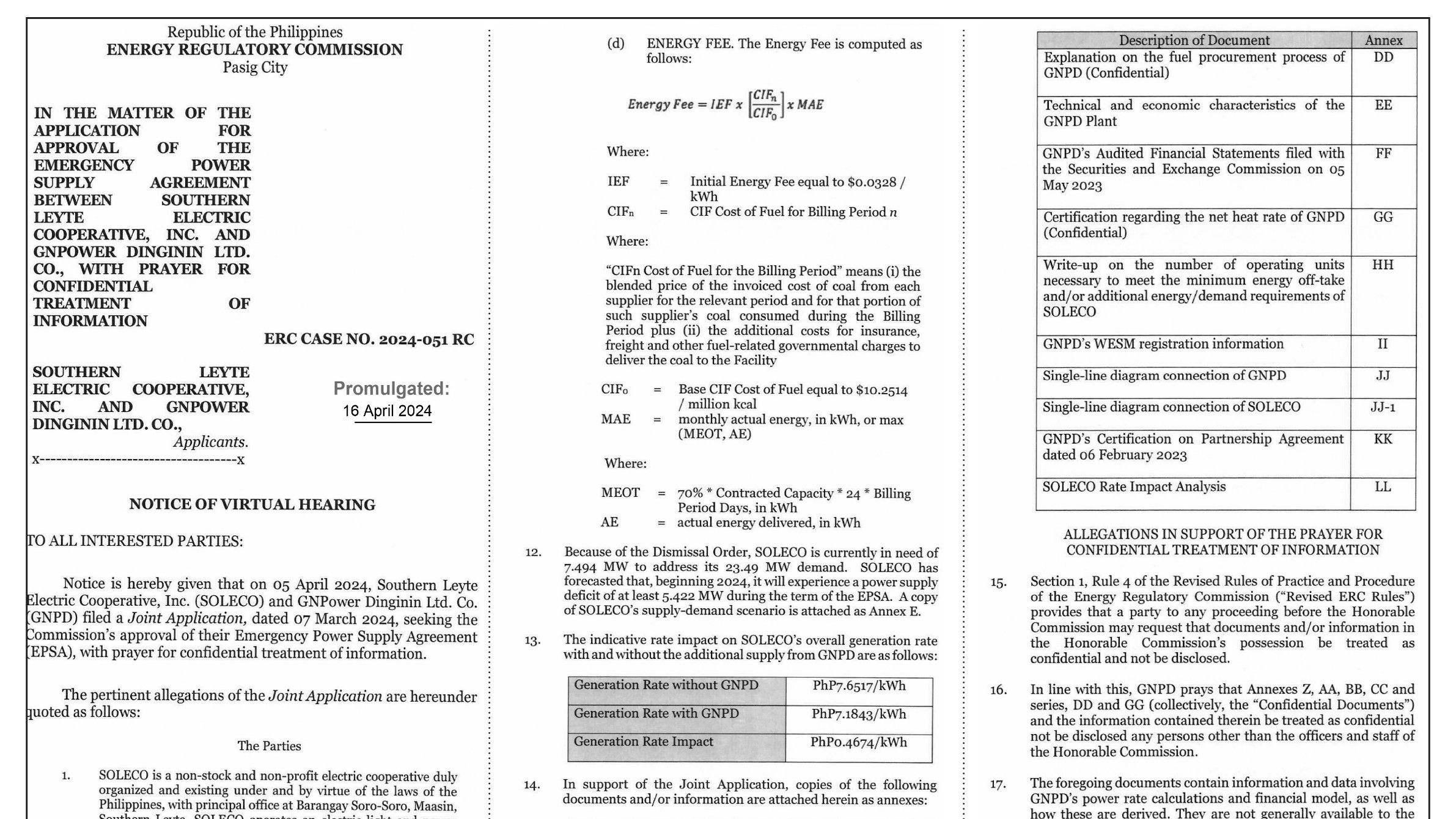 Southern Layte Electric Cooperative, Inc. (SOLECO) - Notice of Virtual Hearing