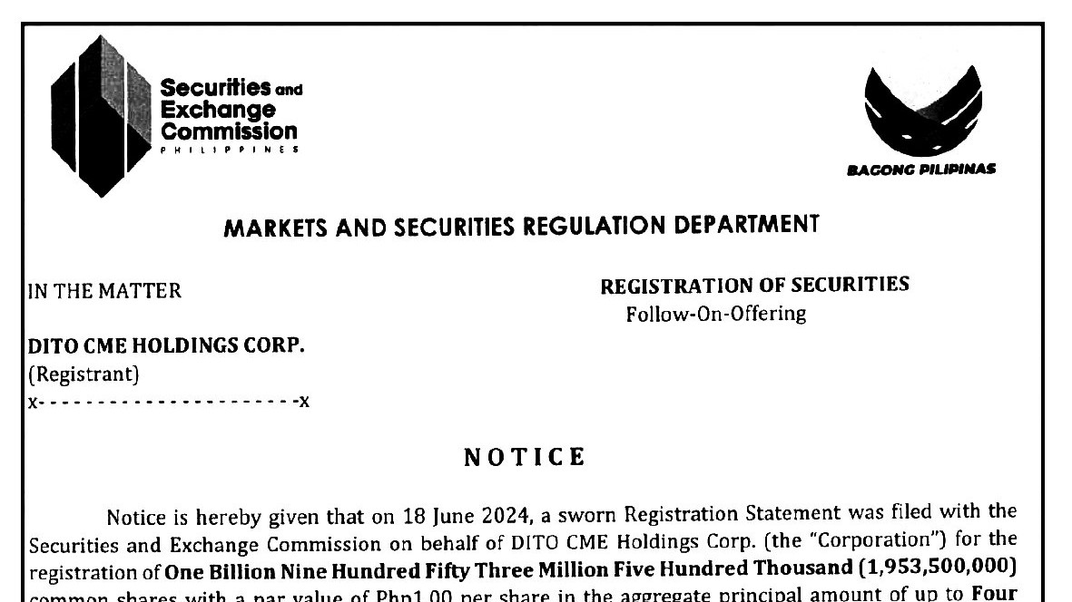 DITO CMF Holdings Corp. - Markets and Securities Regulation Department