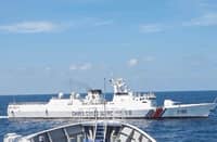China Coast Guard ship against the BRP Teresa Magbanua