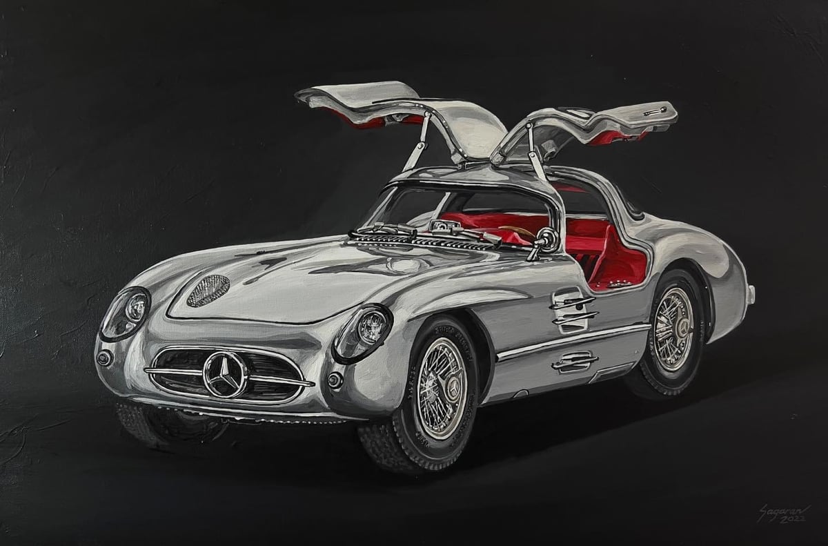 MOVING FORWARD, Debut Exhibition at Conrad Manila
Title: 955 Mercedes-Benz 300 SLR Uhlenhaut Coupe
Material: Acrylic on canvas
Year: 2022