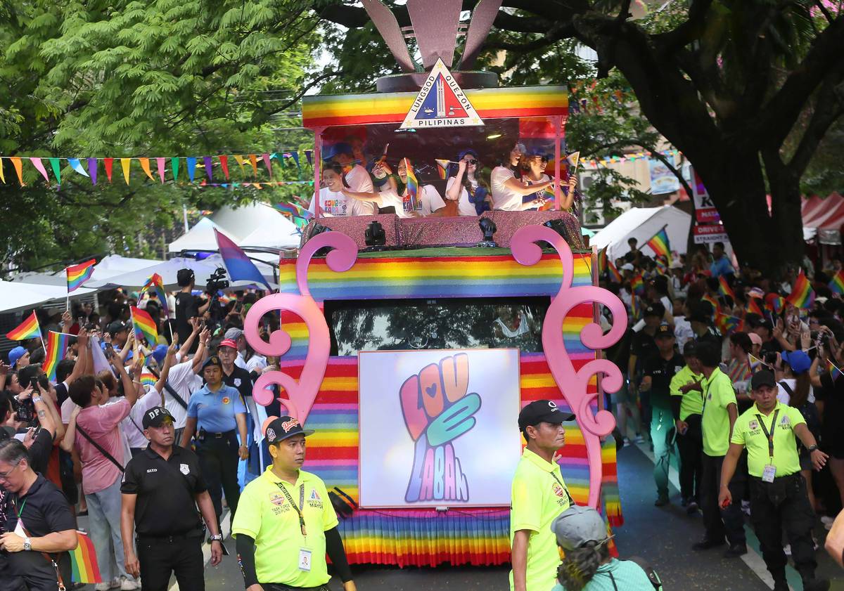 (June 22 2024)………On Saturday, June 22, 2024, Quezon City Mayor Joy Belmonte with ambassador from Different country, and Thousands of LGBTQIA+ members join the Love Laban Pride March 2024 held in Quezon City the "Love Laban 2 Everyone!" Pride PH Festival 2024. which will honor members of the LGBTQ+ community and call for the passage of the SOGIE (sexual orientation, gender identity, and expression) equality bill.………..Photo/Analy Labor