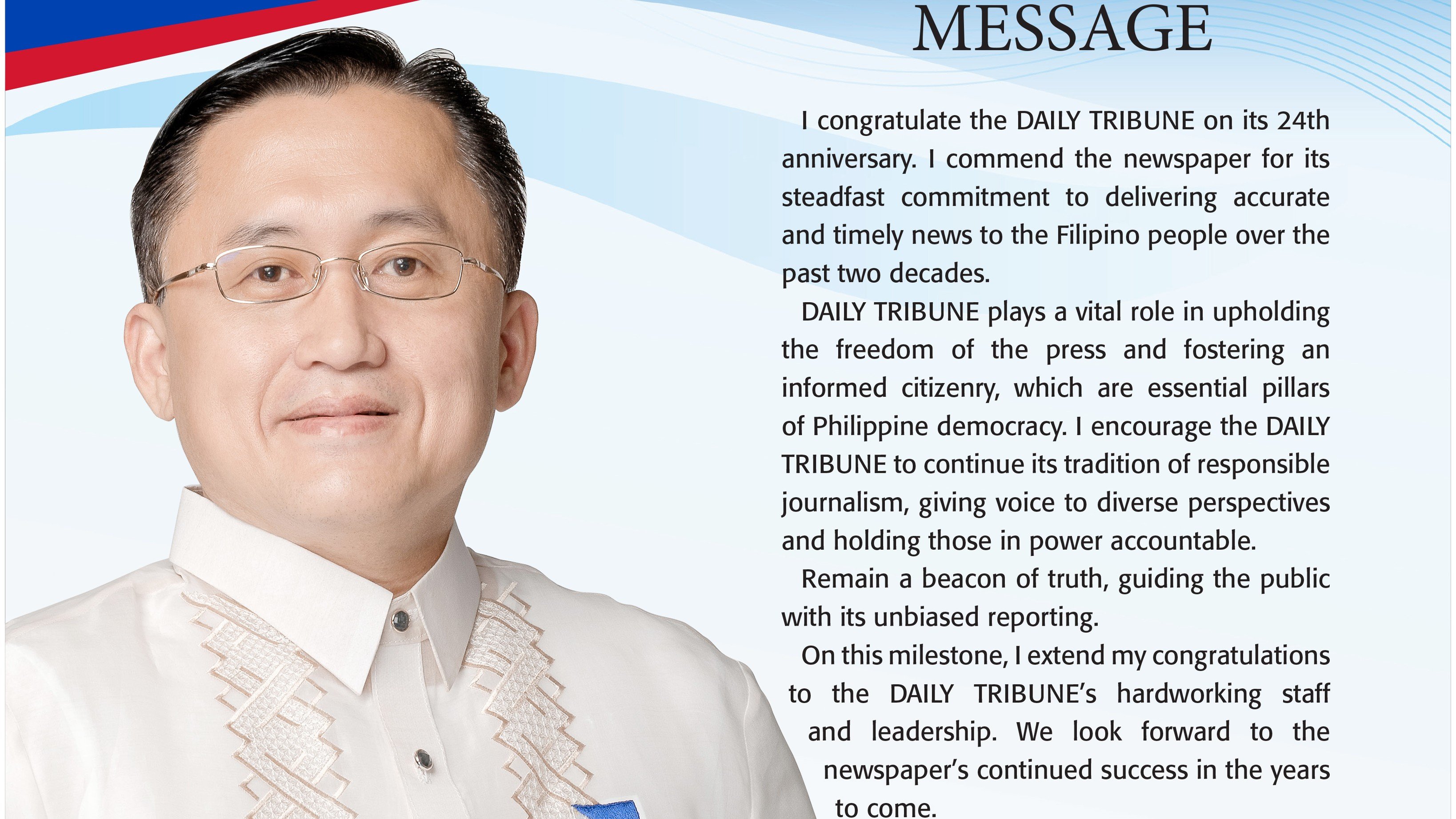 Senator Christopher Lawrence Tesoro “Bong” Go