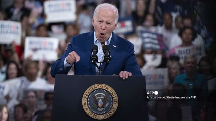 U.S. President Joe Biden speaks at a post-debate campaign rally on June 28, 2024 in Raleigh, North Carolina. Last night President Biden and Republican presidential candidate, former U.S. President Donald Trump faced off in the first presidential debate of the 2024 campaign.