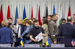 World leaders back just peace for Ukraine, eye eventual Russia talks