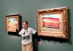 Activist arrested for attacking Monet painting