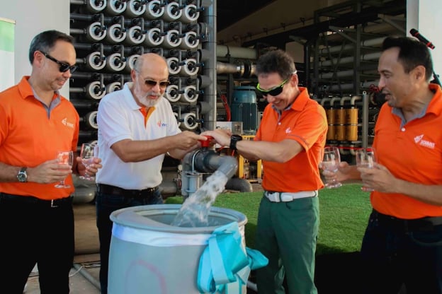 Desalination plant partly opens