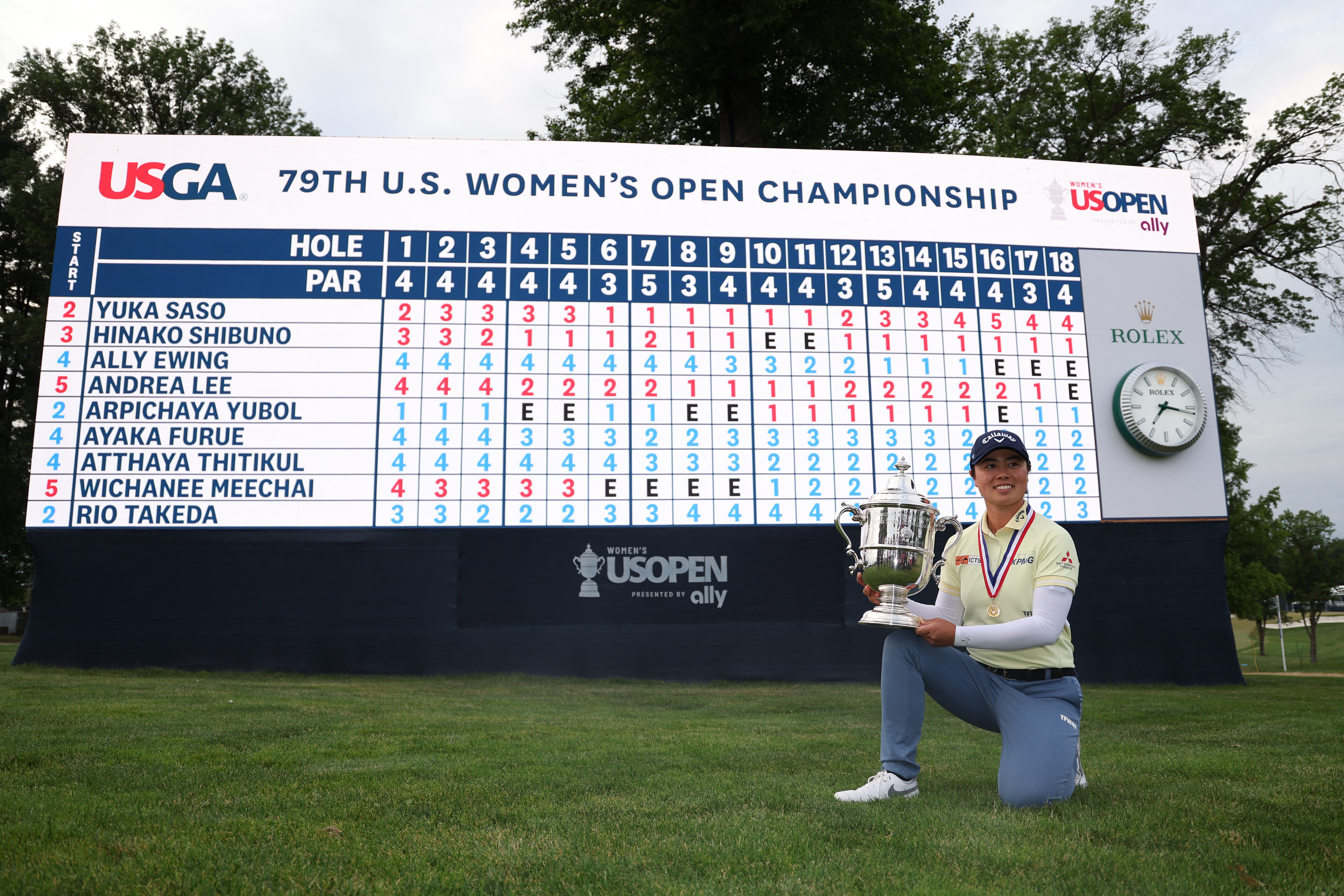 YUKA Saso celebrates after becoming the youngest player to win the US Women’s Open on Monday (Manila time) at the Lancaster Golf Club in Lancaster, Pennsylvania.