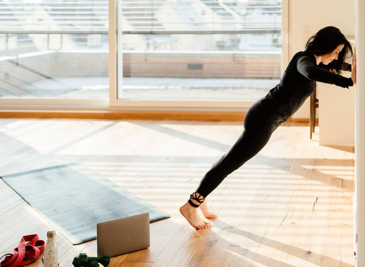 WALL push-ups are great bodyweight exercise that activates muscle group in your arms.
