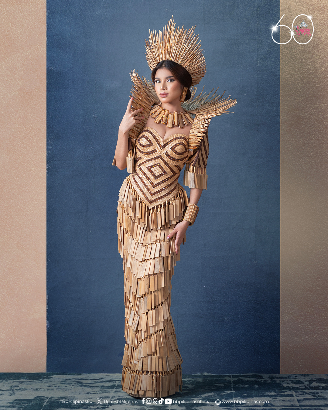 Binibini 31 Zianah Famy, Cavite wears a kawayan-inspired ensemble.