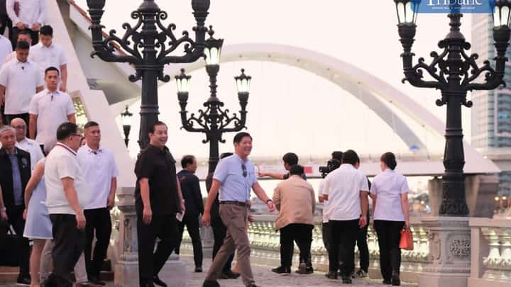 President Ferdinand R. Marcos Jr. inspects the progress of the ongoing construction of the Pasig Bigyang Buhay Muli (PBBM) project in Manila on Sunday. The President was with First Lady Liza Araneta-Marcos.