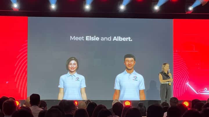 Elsie and Albert during their unveiling at this year’s Aboitiz’s Leaders Conference, introduced by Aboitiz Equity Ventures Transformation Head, Dea Franko-Csuba