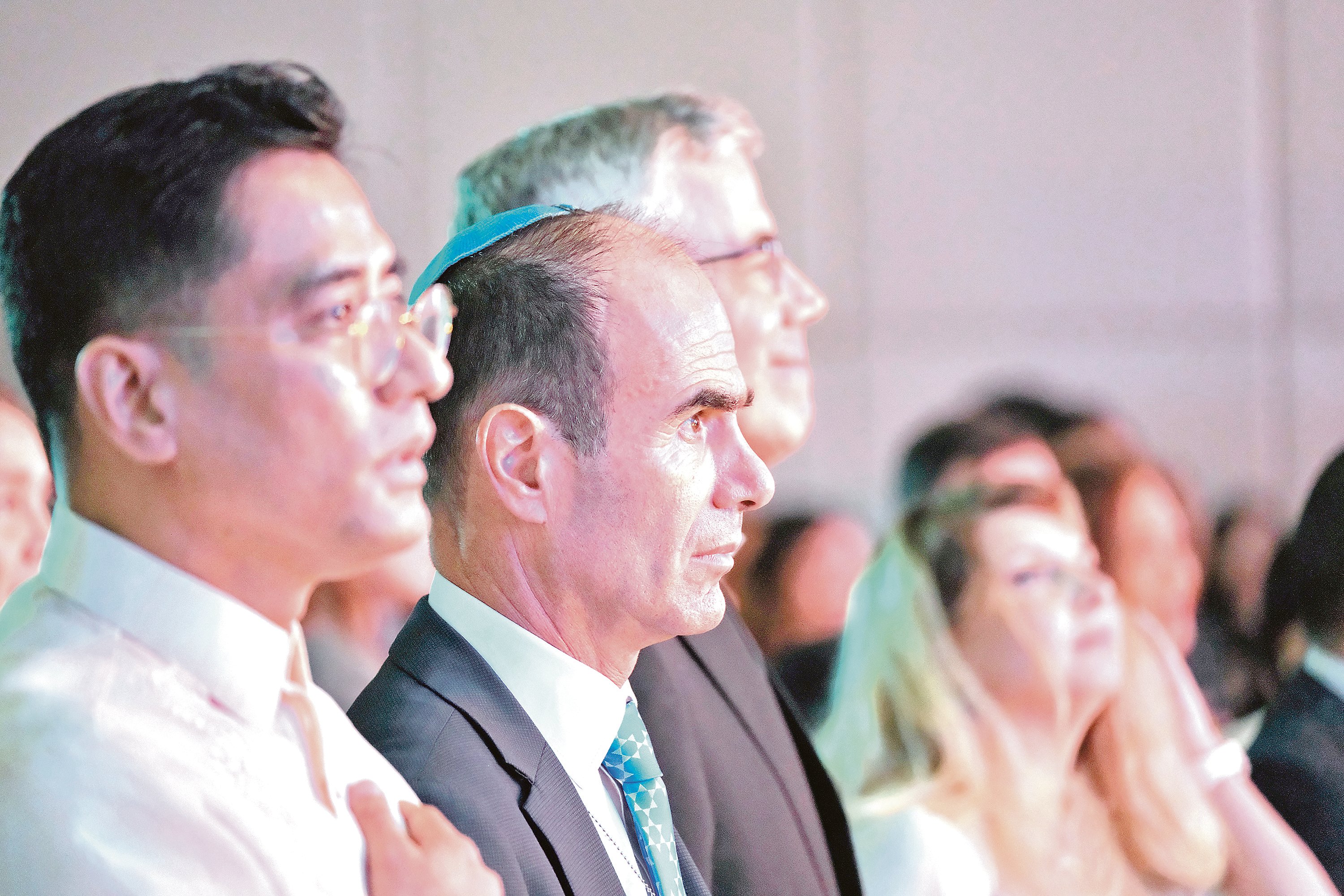 DFA ASec. Peñaranda, Ambassador Fluss, and Apostolic Nuncio Archbishop Charles Brown