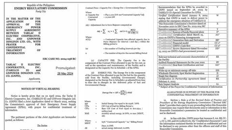 Tarlac II Electric Cooperative, Inc. (TARELCO II) - Notice of Virtual Hearing