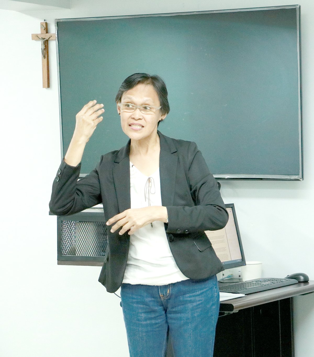 Ma. Teresa Buenaventura, in her 24 years of teaching at CSB-SDEAS, taught courses in Deaf Studies, Religion, Philosophy of Man, Introduction to Ethics, Socio-Anthropology, National Service Training Programs 1 and 2, CSBLIFE, and CSBGRAD. The last he taught at BSLI was Interpreting Ethics under the Bachelor in Sign Language Interpretation (BSLI).