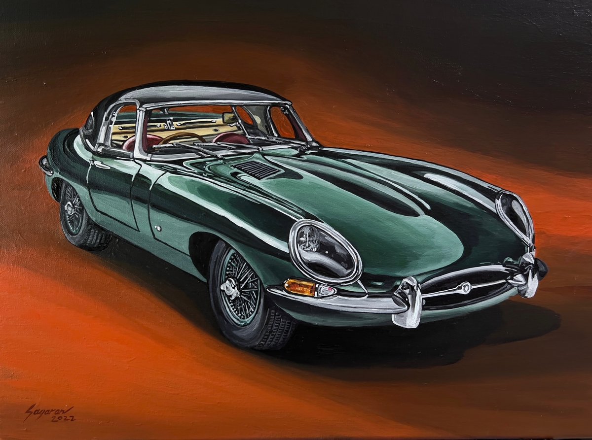MOVING FORWARD, Debut Exhibition at Conrad Manila
Title: 1961 E-Type Jaguar
Material: Acrylic on canvas
Year: 2022