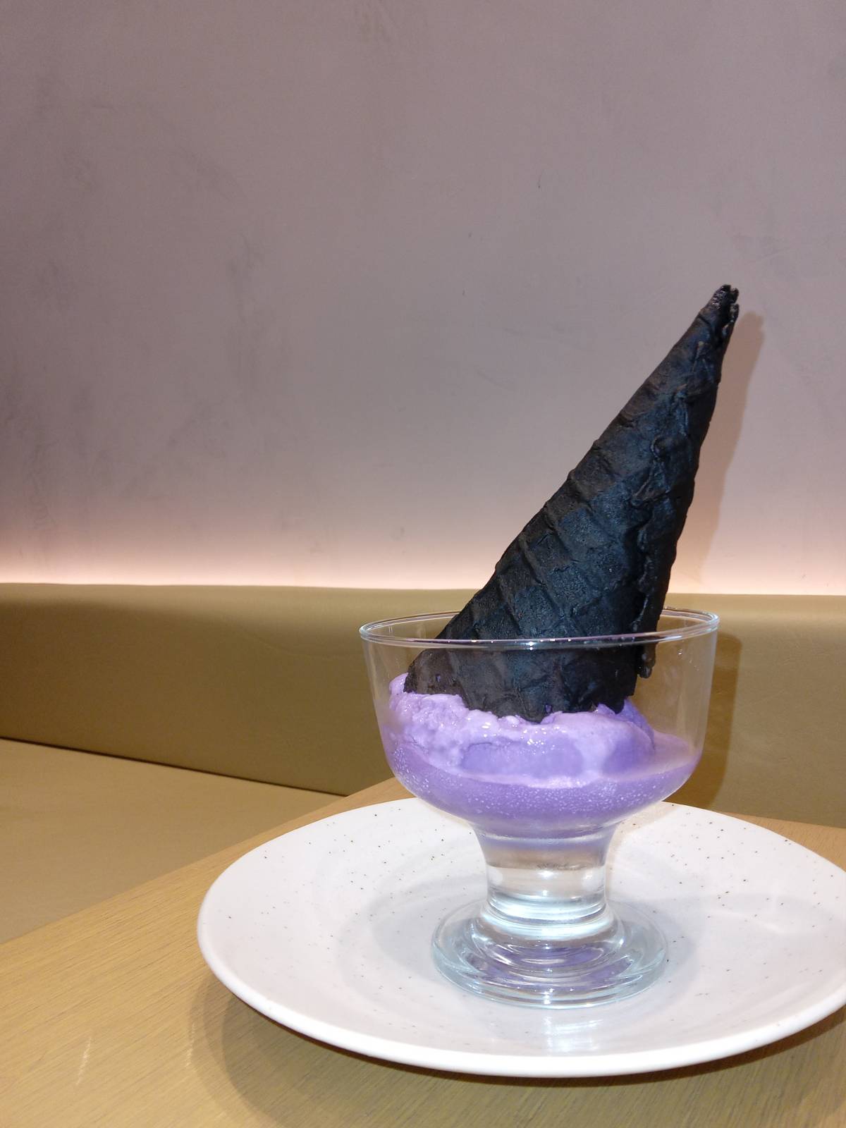 ube ice cream cone.