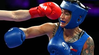 HERGIE Bacyadan makes an early exit after losing to of Li Qian of China in the Round of 16 of the women’s 75-kilogram boxing match of the Paris Olympics on Tuesday at the North Paris Arena.