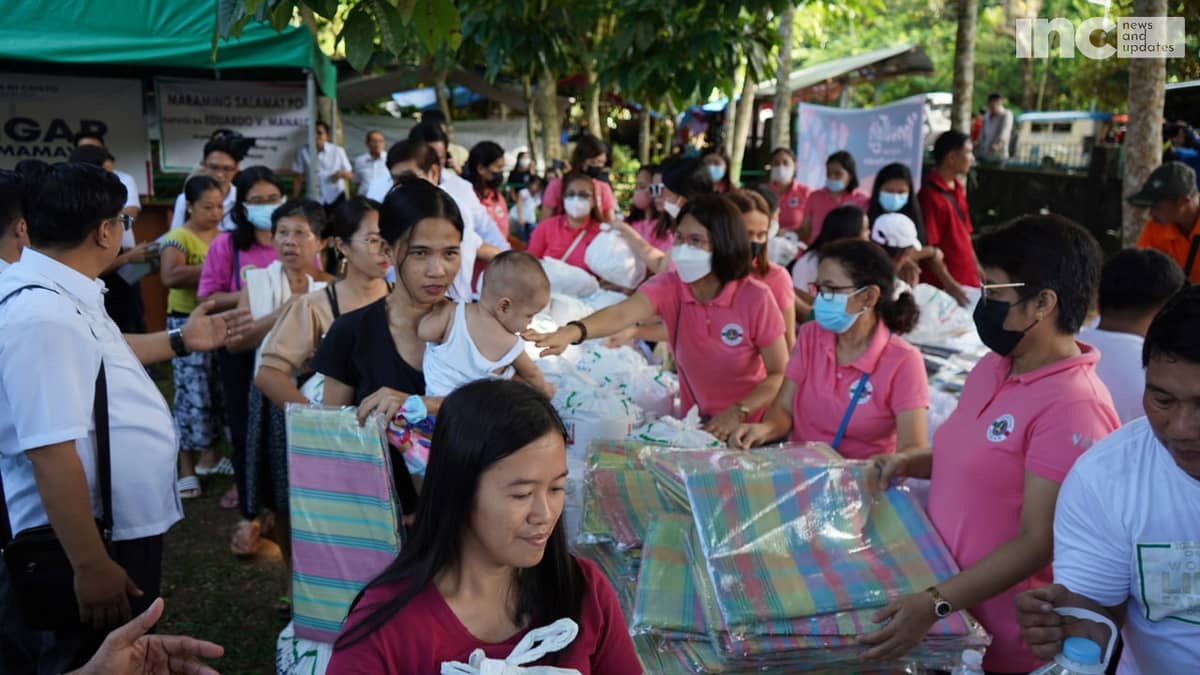 Iglesia Ni Cristo members in the Ecclesiastical District of Albay distributed 500 care packages, 500 one-gallon jugs of drinking water, 250 sleeping mats, and medicine to Barangay Tumpa evacuees in Taladong School in 2023.