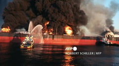 Two oil tankers catch fire, crew rescued