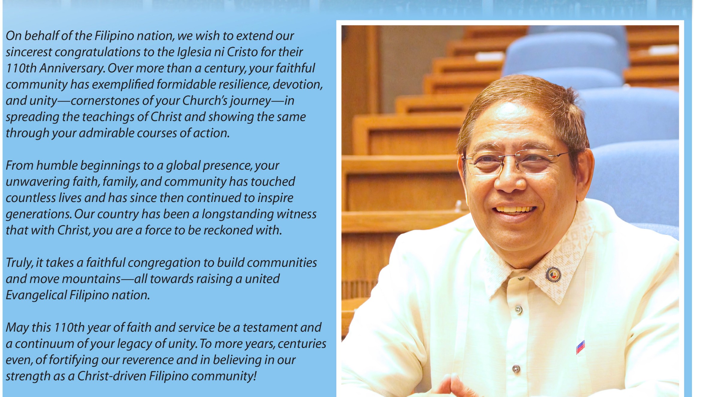 Angelo Marcos Barba - Happy 110th Anniversary Iglesia ni Cristo