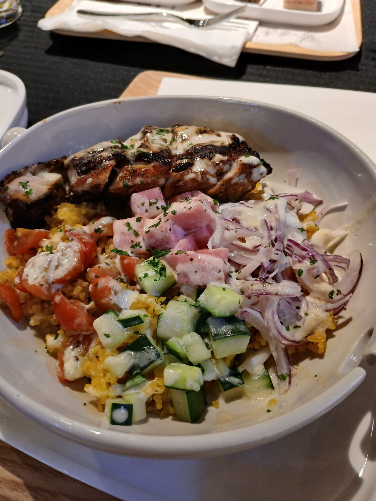 CHICKEN Shawarma Rice Bowl.