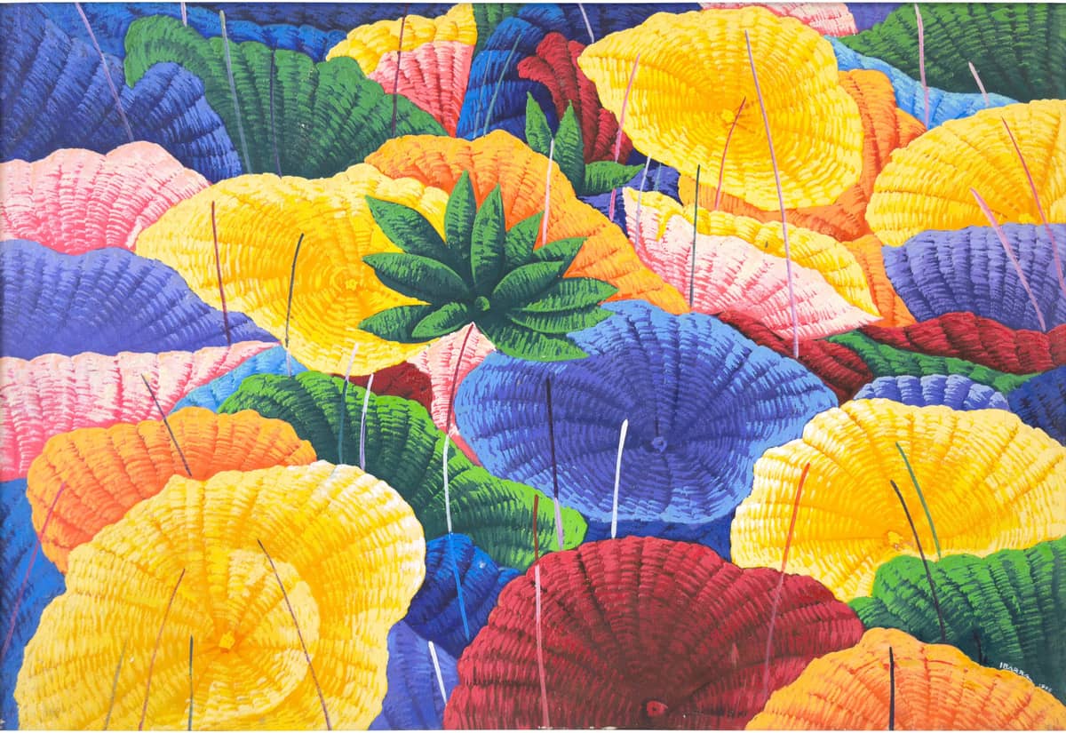 IBARRA dela Rosa’s untitled oil on canvas, 24 x 36 inches, estimated at P90,000 to P100,000