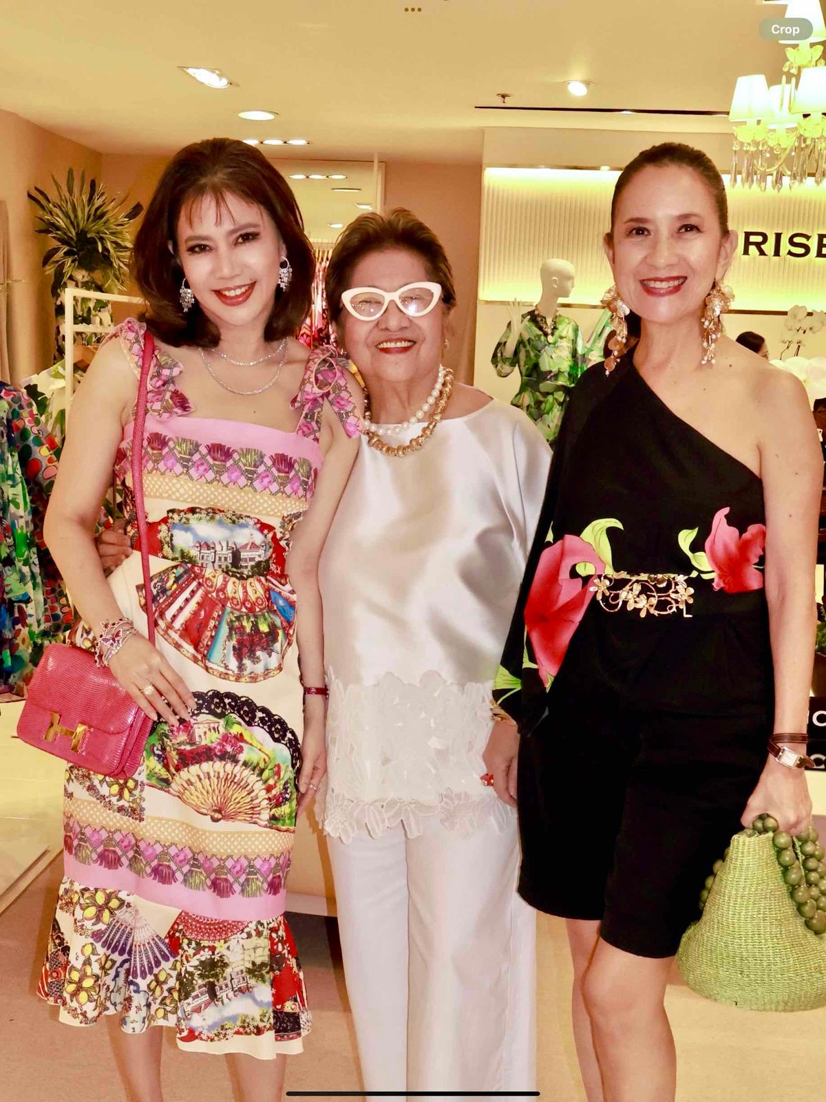 THE columnist with event organizers, Susan Joven and Mia Borromeo.