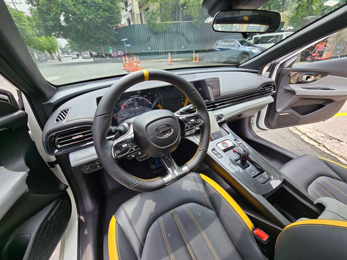 SPORTY cockpit for the sporty sedan.