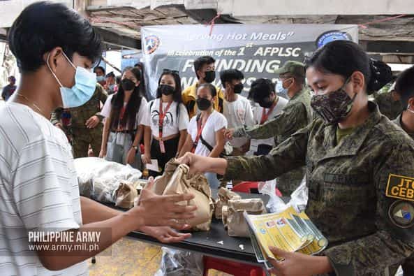 Troops support typhoon victims