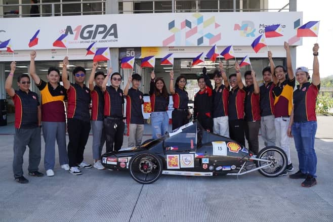 THE Cardinals from Mapua University proudly pose with their energy-efficient vehicle at the Shell Eco-marathon Asia-Pacific and the Middle East 2024.
