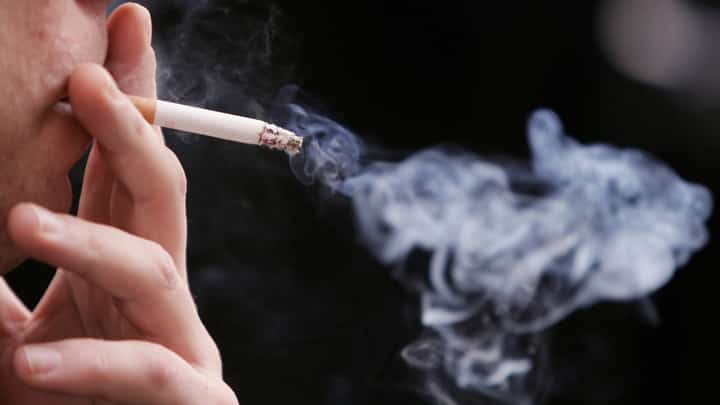smoking cigarette